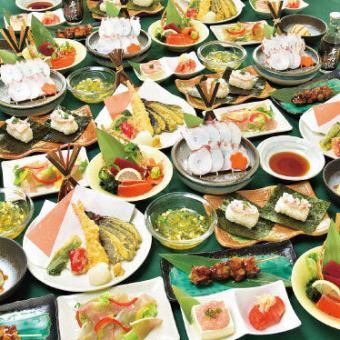 [Refreshing Breeze Course] 8 dishes in total, 2-hour limit (last order 30 minutes before closing), includes all-you-can-drink for 4,500 yen (tax included).