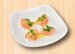 Cold lemon pepper appetizer with prosciutto
