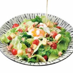 Warm ball Caesar salad