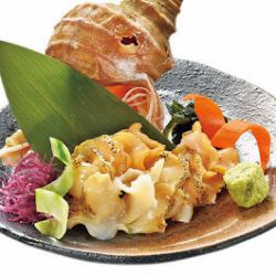 "Hokkaido-produced" whelk sashimi