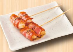"Hokkaido-produced pounded mochi" wrapped in bacon.