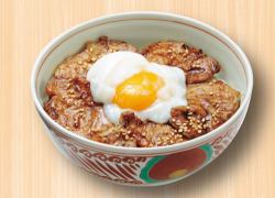 Pork rib rice bowl with soft-boiled egg