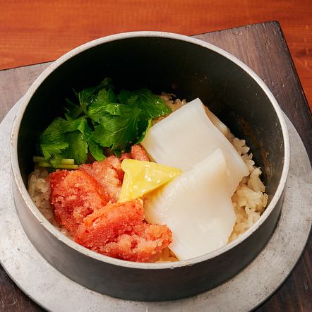 Squid, cod roe and butter rice