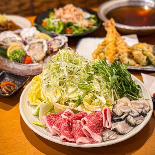 广岛牡蛎和肉类菜肴