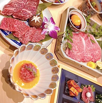 【プチ贅沢コース】トロける和牛カルビ・タン食べ比べ等全27品6980円（税込）/+2000円で飲放付