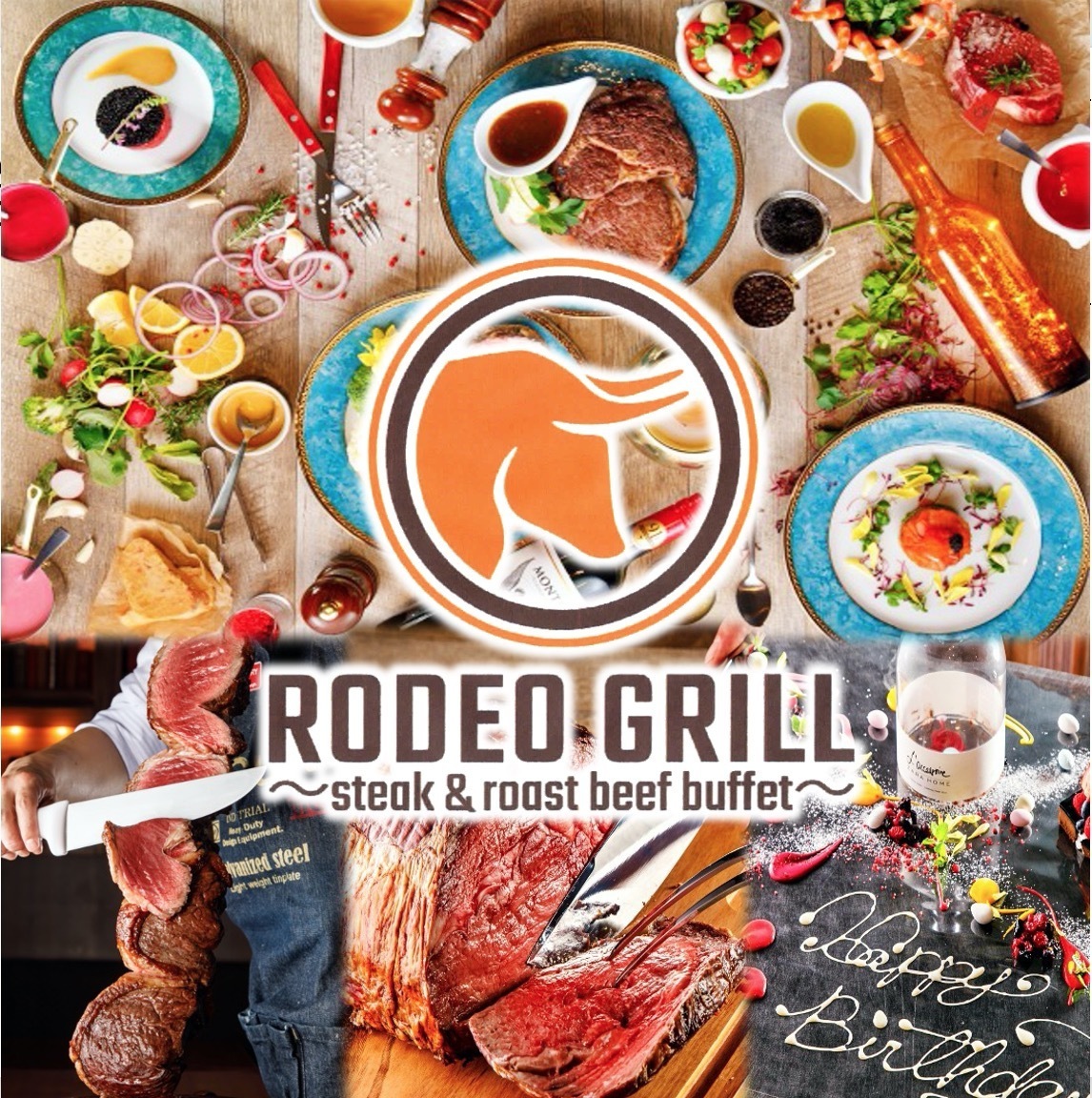 ☆誕生日サプライズ☆ テーブルアートで特別なお手伝い♪フラワーアートやイラストアートも ロデオグリル RODEO GRILL 名古屋駅店