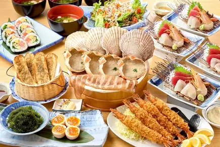 ★海鮮三昧 磯丸コース★【エビ反りコース】+90分飲み放題◆4800円(税込)
