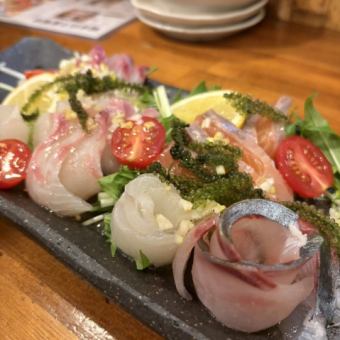 【瀬戸内鮮魚と沖縄の豚角煮】ドリンク一杯+カルパッチョ+ラフテー(or スペアリブ)