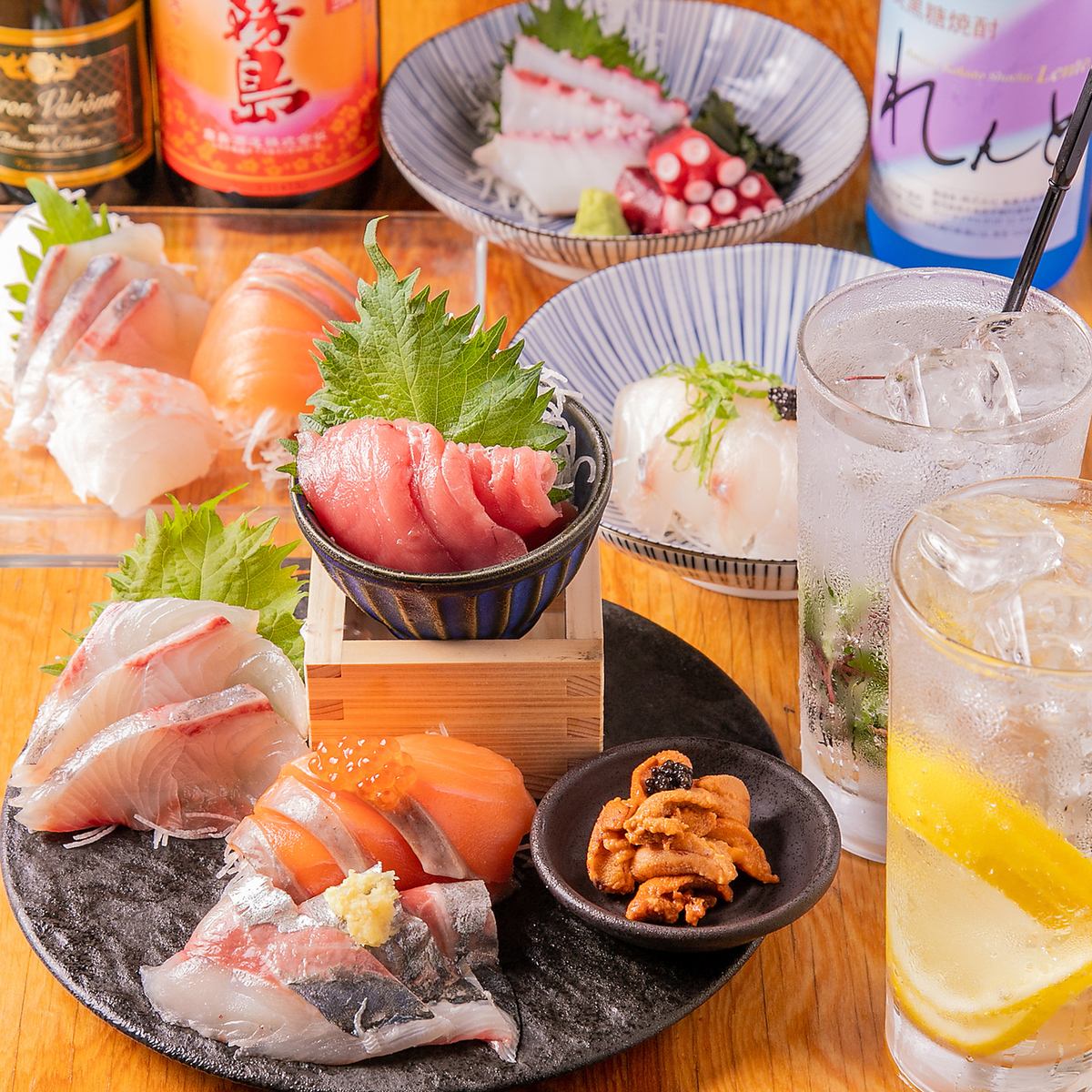 A 1-minute walk from Akitsu Station! [Sushi Izakaya Toyomaru] Open for lunch 〇 Sake and wine are also available