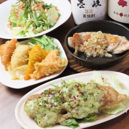 仅限周日、节假日及平日供应【主厨精选5串烤肉套餐,含2小时畅饮,4000日元(含税)——共11道菜】