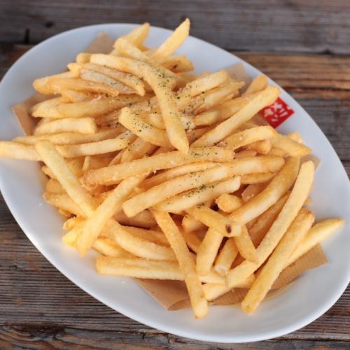 French fries (cheese and pepper, butter and soy sauce, anchovy butter, salt)
