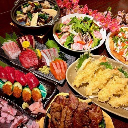 [Welcome and Farewell Party Celebrations Only in March and April] 6,000 yen course with 3 hours of all-you-can-drink draft beer, 9 dishes