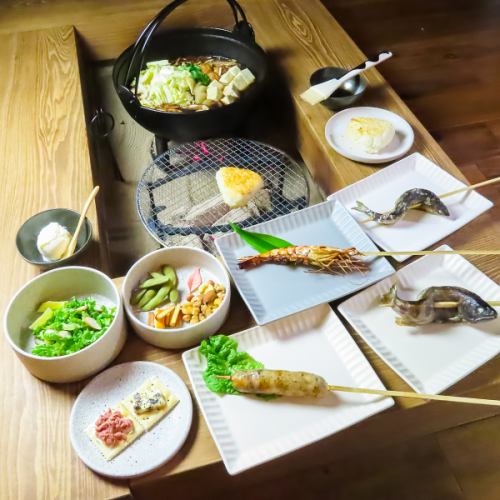 七根特製鍋を楽しめる囲炉裏鍋付きコース（お一人様 5,500円『税込み』）