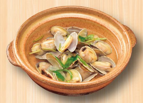 あさりの酒蒸し/かれい唐揚げ