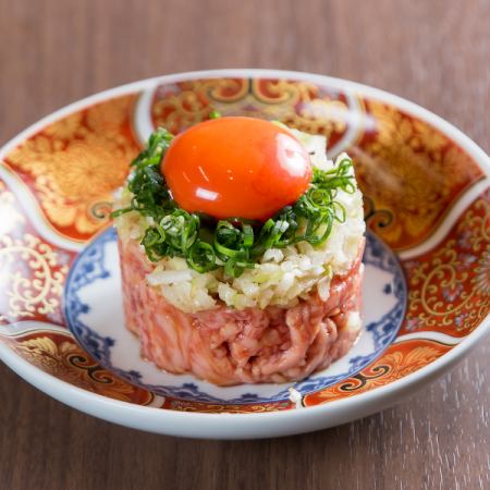 新鮮焼きねぎ塩ユッケ