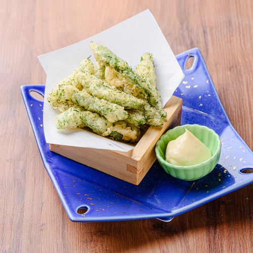 スナップエンドウの磯辺揚げ