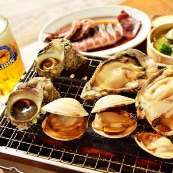 [Most popular!] Enjoy seafood and kamameshi! Hamayaki course (120 minutes all-you-can-drink included) 4,000 yen