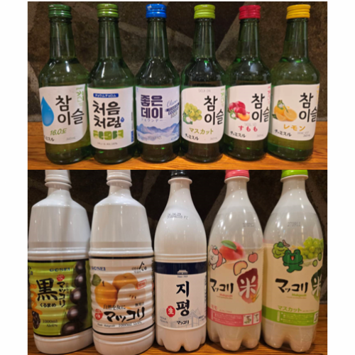 【料理を引き立てる】◇種類豊富な韓国のお酒◇チャミスルや生マッコリなど、本場の味を多彩に取り揃え！