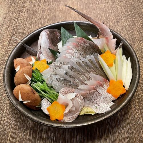 6~8月限定!ヒラメの薄造に出汁で食べる鯛しゃぶ!【料理全7品90分飲み放題付5000円】