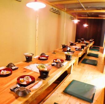 少人数～大人数まで仕切りでお部屋のレイアウト自由に！最大40名様まで利用OK！人数に合わせて、お部屋のご用意致しますのでお気軽にご相談くださいませ。