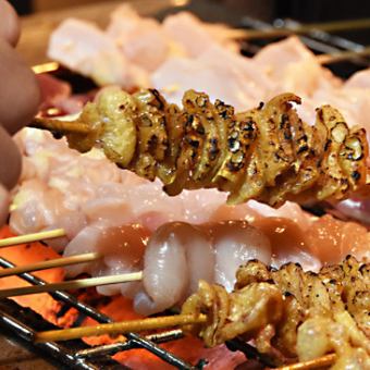 [Includes 120 minutes of all-you-can-drink] Recommended course: 9 dishes including 3 types of carefully selected yakitori (seafood platter) 4,000 yen