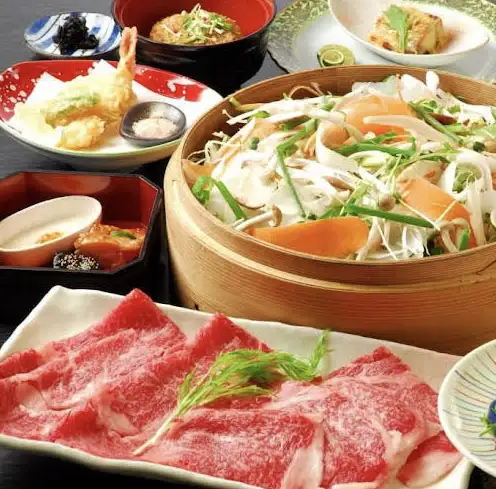 霜降り和牛のせいろ蒸し