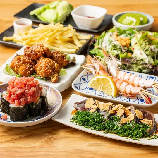 【コスパ最強】宴会に！カツオやネギトロ巻に自慢の唐揚げも可●2h飲み放付◆竹コース4480円⇒