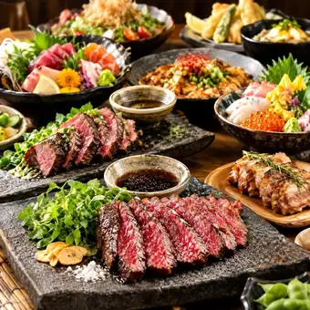 【スタンダードコース】極み肉料理に黒豚しゃぶしゃぶ!!3H飲み放題付全10品5000円⇒4000円