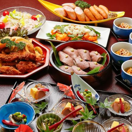 【夏季酷暑優惠1000日圓】7道菜品大拼盤套餐附120分鐘無限暢飲! 4000日圓(含稅)包房!