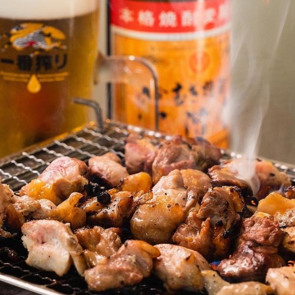 【各卓に焼き台を設置】かしわ焼肉で飲み♪