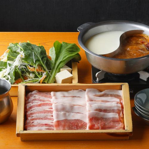 Kagoshima Roppaku Black Pork Shabu-shabu Set/1 person