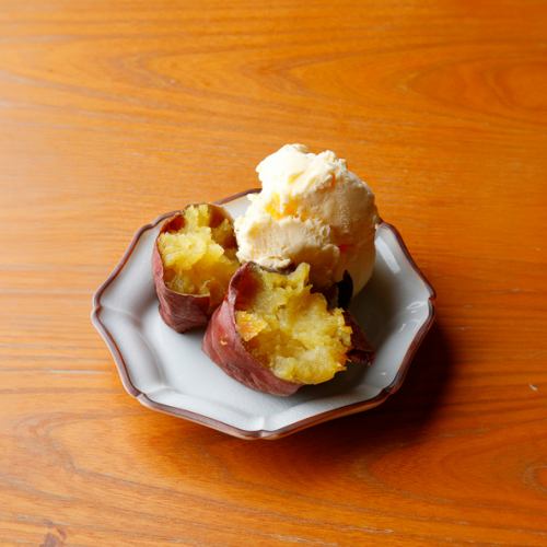 Kagoshima baked sweet potato and vanilla ice cream