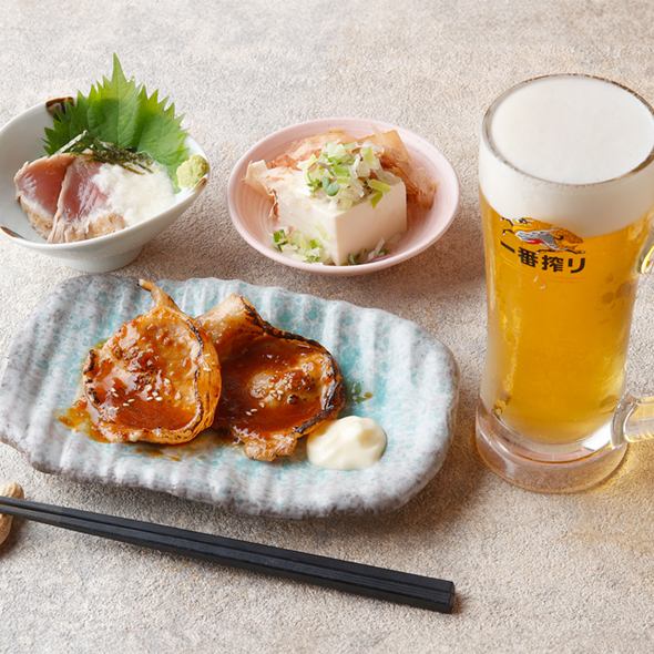 ランチはセットドリンク生ビールが400円！黒豚丼や定食と共に♪