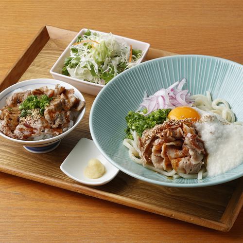 とろ肉玉ぶっかけうどん または そば ＆選べるミニ丼