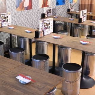 銭湯の脱衣所をイメージした店内でゆったり銭湯気分♪