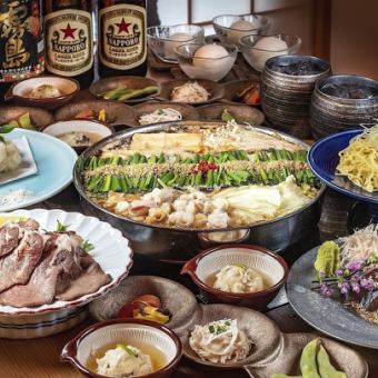 平日限定★満足コース★黒毛和牛の炙り刺し&イカの塩焼き&生ビール飲み放題付