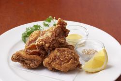 鶏の唐揚げ　ごま塩とマスタード
