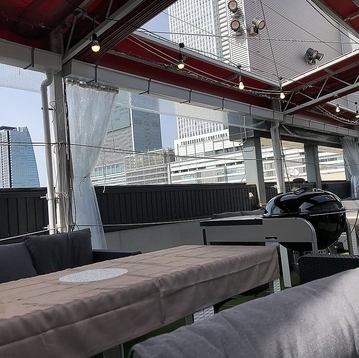 Close to the west exit of Nagoya Station! Outdoor rooftop terrace where you can enjoy authentic BBQ without bringing anything!