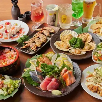 【3時間飲み放題付き】松コース◆刺身7種盛りや大海老一本焼、デザートなど11品
