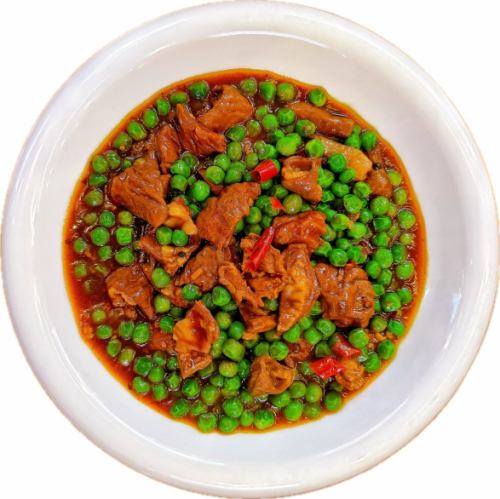 Green peas and pork tripe stew