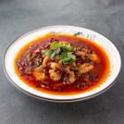 Spicy stew of white fish and pork innards