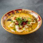 Stewed mustard greens and white fish