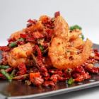 Stir-fried shrimp with Sichuan spices