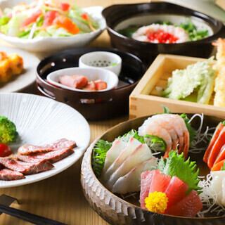 【3小時無限暢飲】當季烤牛肉煲仔飯×和牛×海鮮×美味佳餚「奢華」共10道菜7000日元