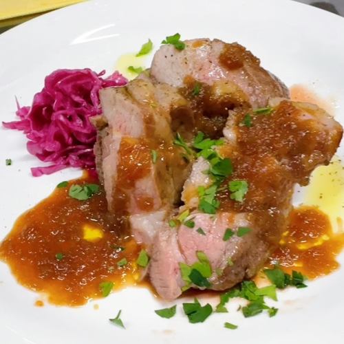 余市町産ワインポークのロースト～ジャポネソース