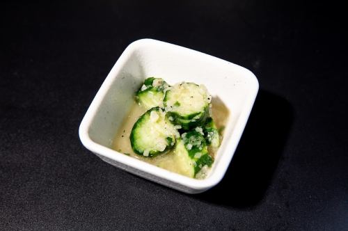 Salted cucumber with green onions