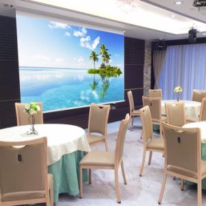 [Private room: COAST] An open space by the window.10 to 24 people venue.120-inch screen projector installed.(Floor 4F)