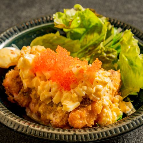 三文鱼塔塔半熟炸肉排