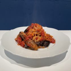 帆立のトマトパスタ