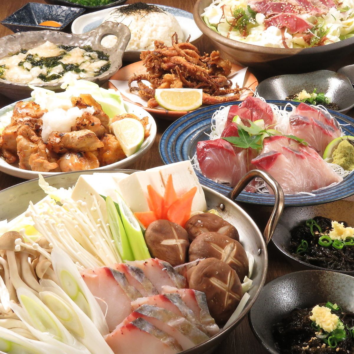 2H飲み放題付産地直送お造りや焼物、揚げ物など…コース充実!